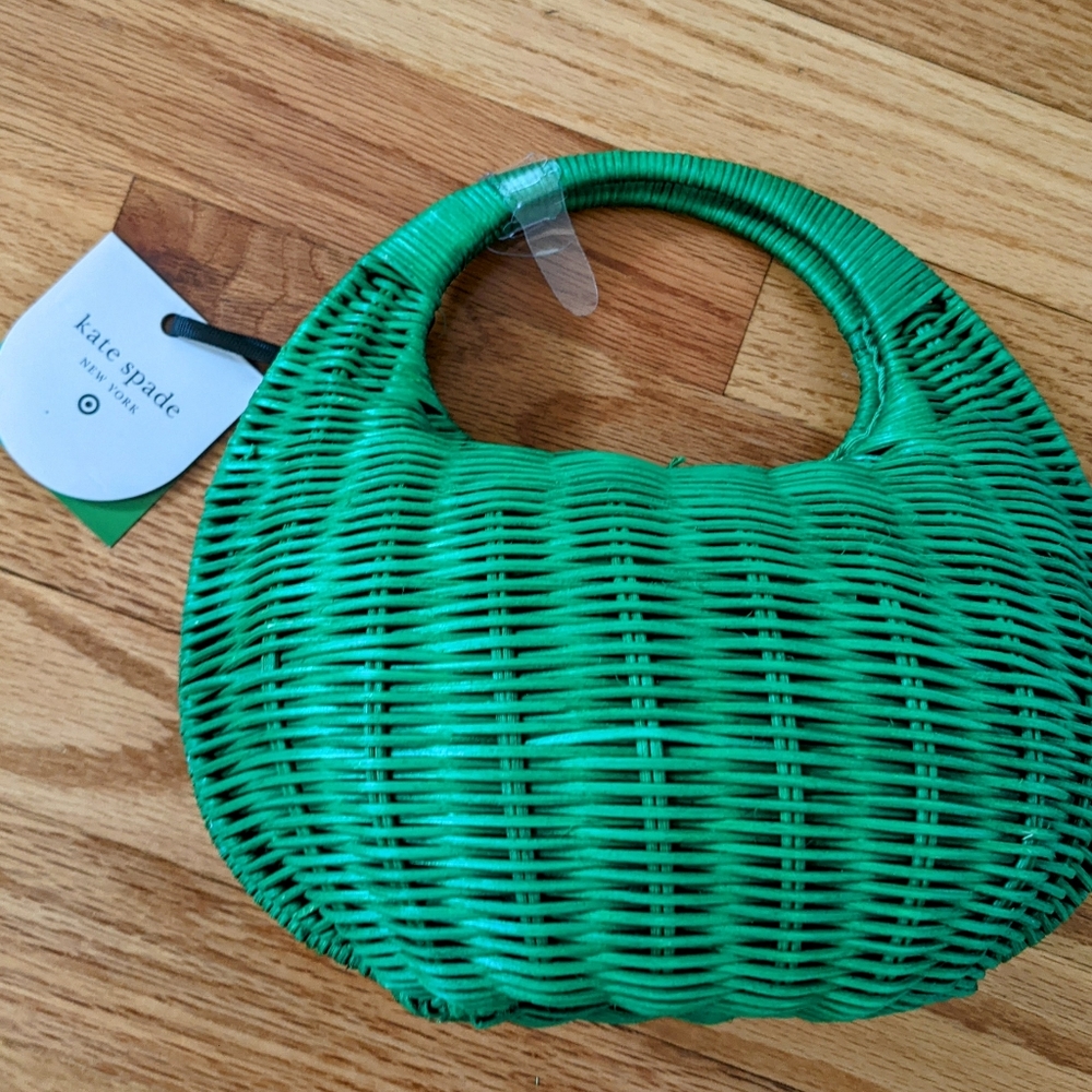 Kate Spade Target green wicker cresent purse NWT - Picture 4 of 4